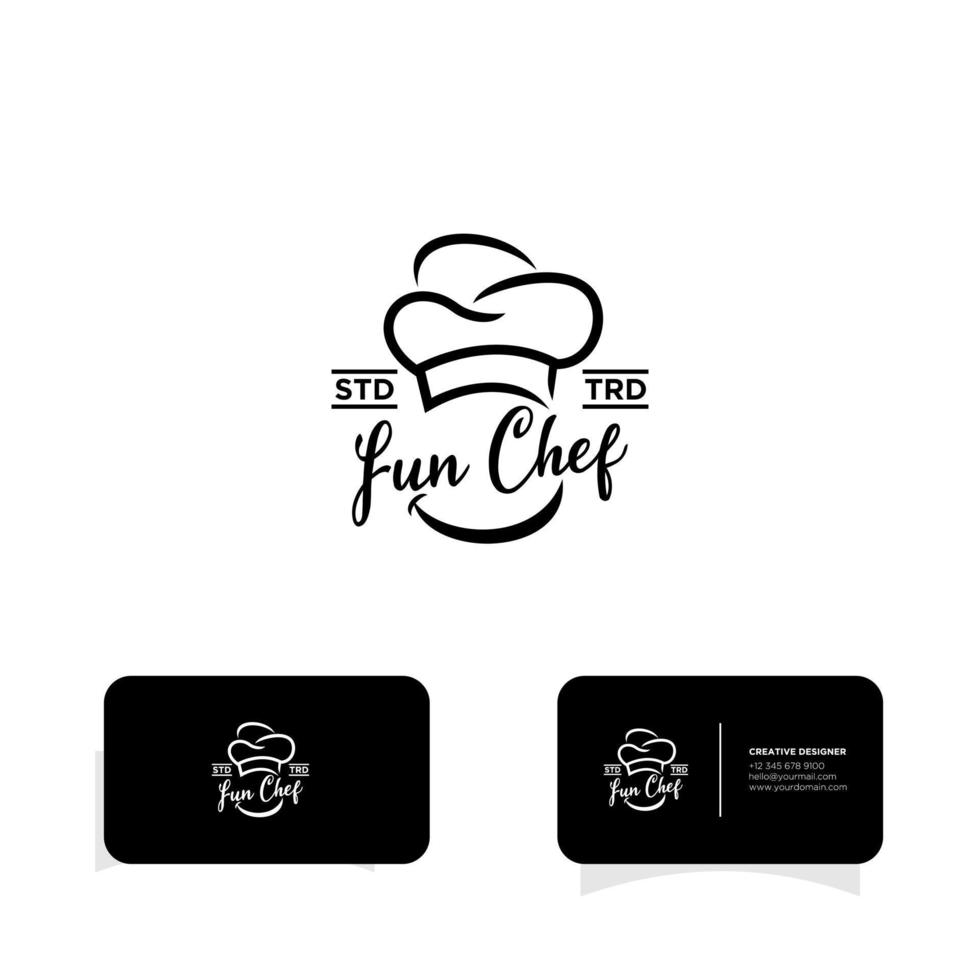 création de logo de cuisine chapeau de chef vecteur