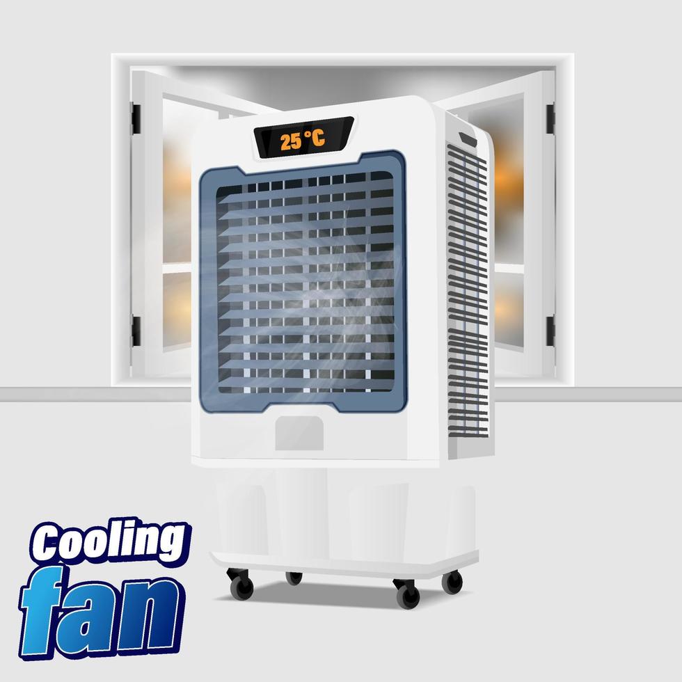 maquette de ventilateur de refroidissement en illustration 3d vecteur