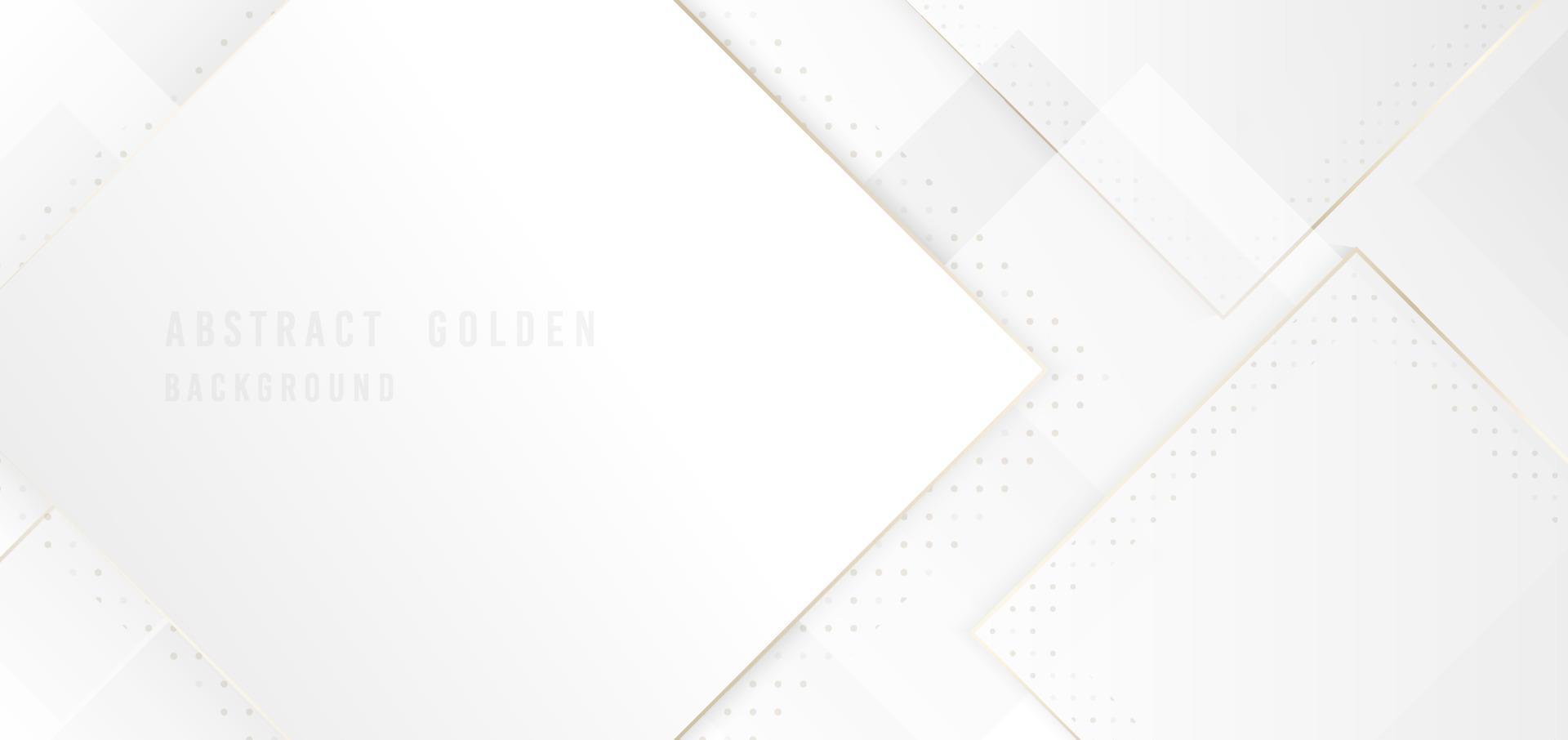 modèle blanc abstrait se chevauchant avec un carré de lignes à rayures dorées. conception d'illustrations superposées pour l'arrière-plan de la couverture. vecteur d'illustration