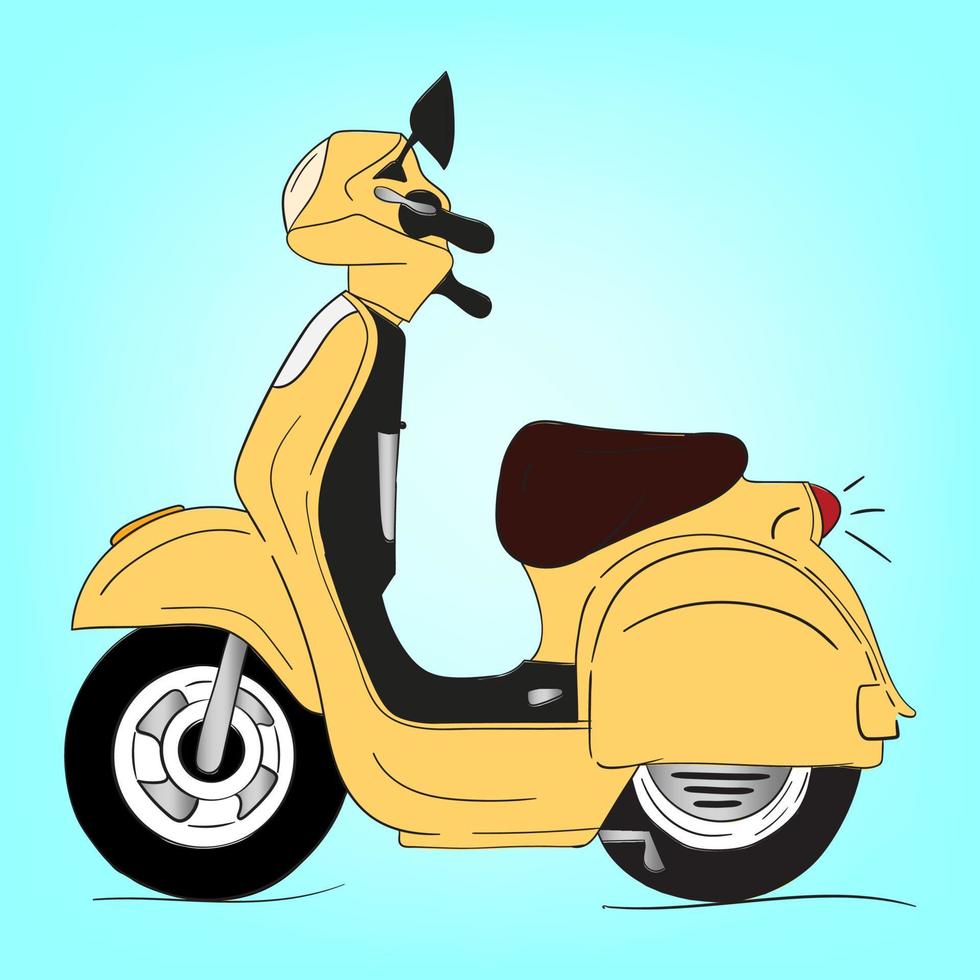 illustration de vecteur de scooter de dessin animé