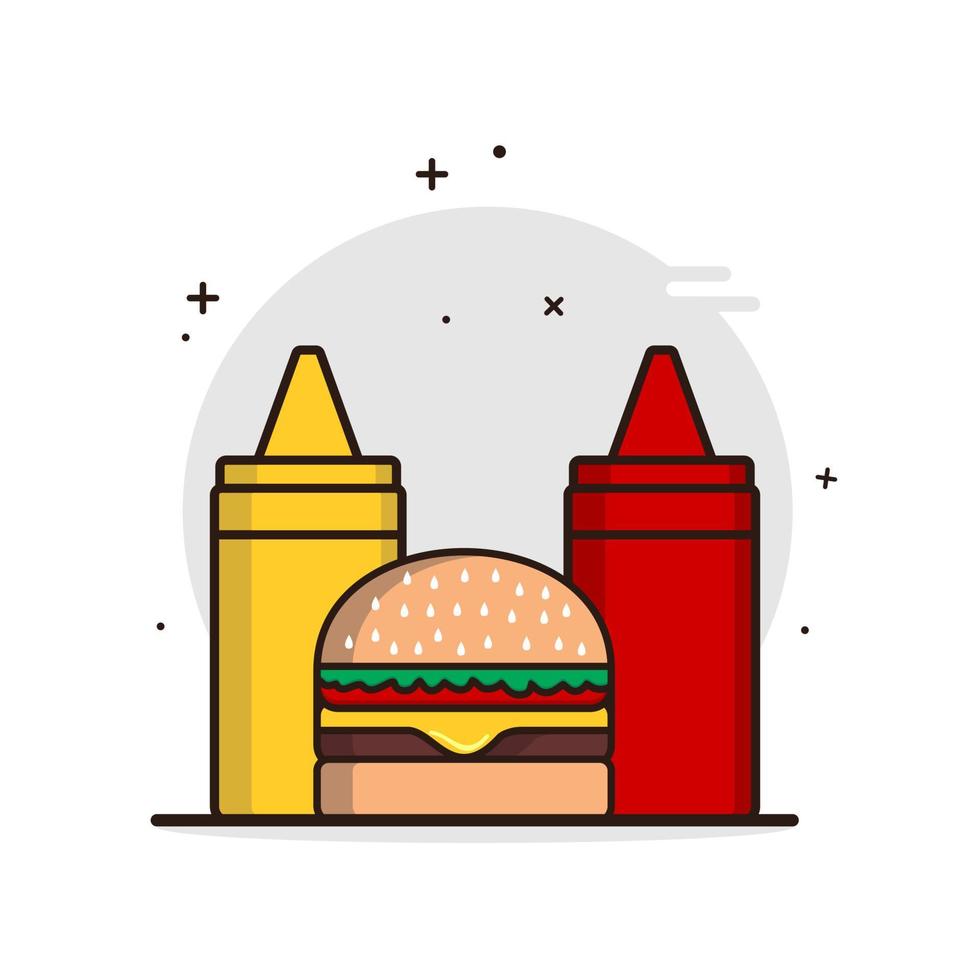 illustration vectorielle de restauration rapide burger sauge vecteur