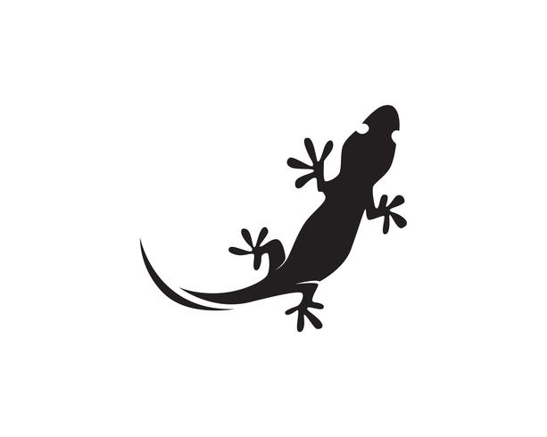 Lézard caméléon gecko silhouette vecteur noir