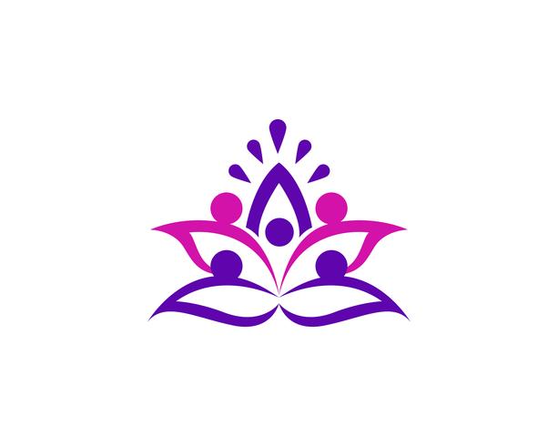 Logo de fleur de Lotus et modèle de vecteur de symboles