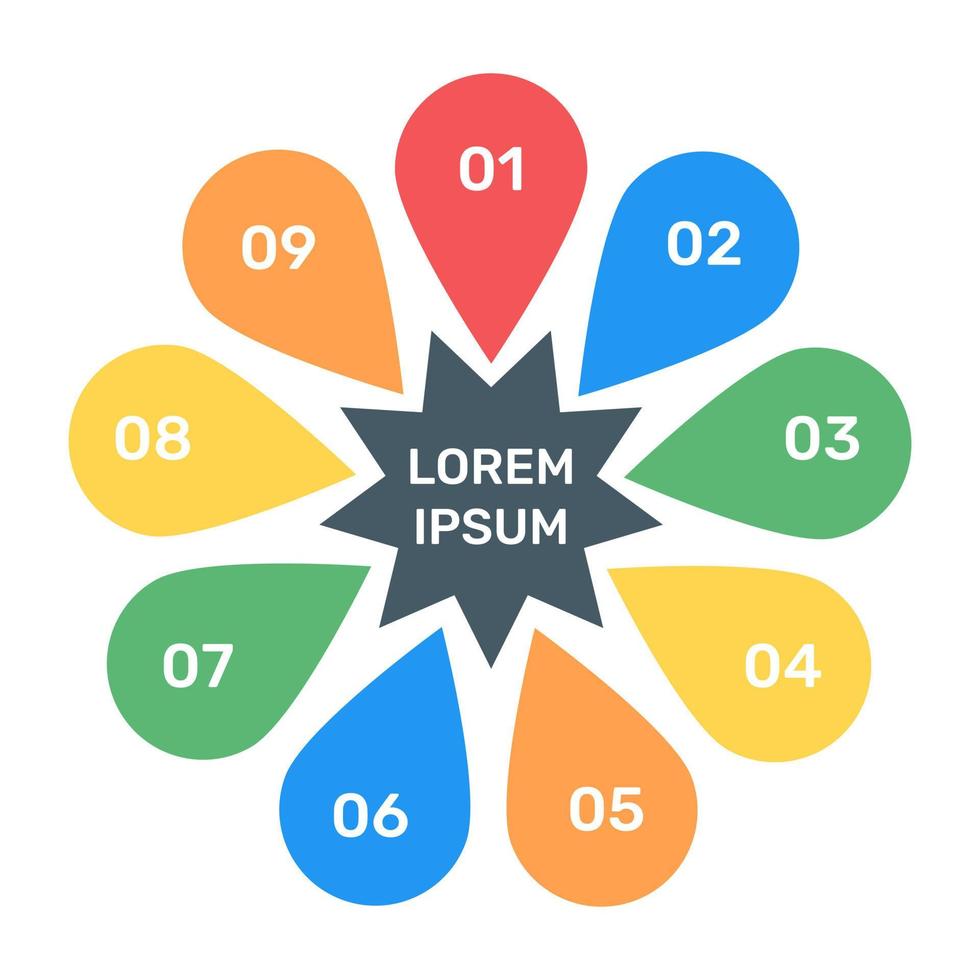une icône d'infographie colorée dans un design modifiable vecteur