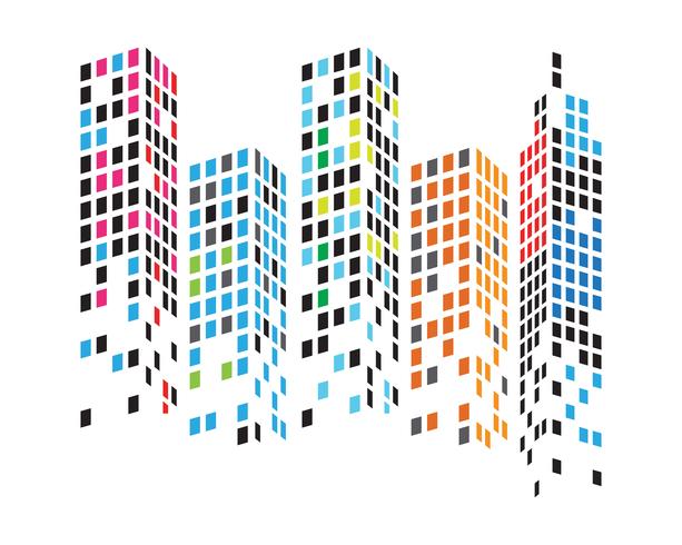 Toits de la ville moderne. silhouette de la ville. illustration vectorielle en appartement vecteur