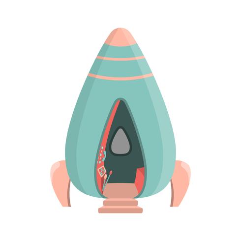 Icône de tour de fusée de dessin animé vecteur