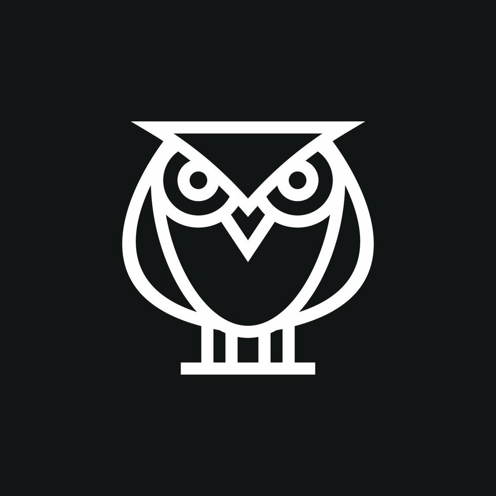 logo simple hibou noir et blanc vecteur