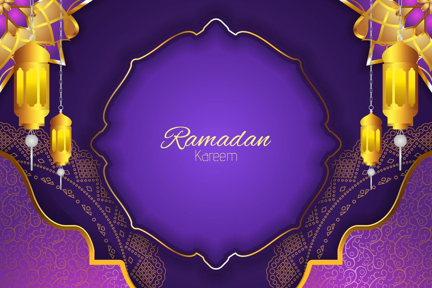 fond ramadan kareem style islamique couleur violette avec élément vecteur