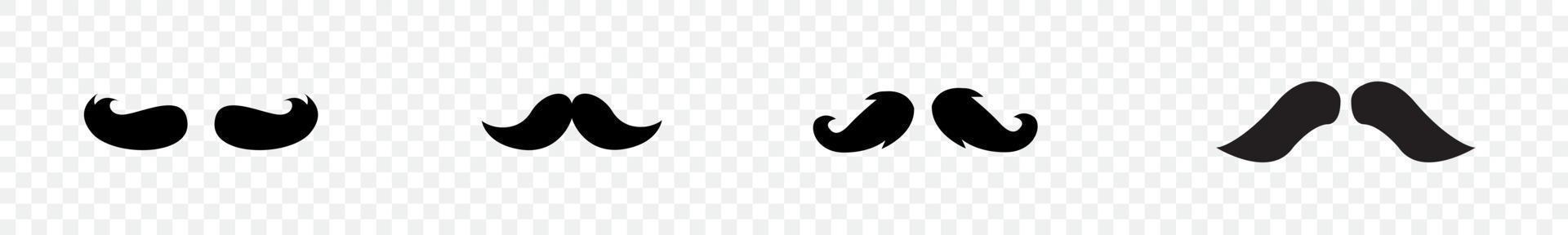 jeu d'icônes de moustache. moustaches noires de style ancien isolées sur fond transparent vecteur
