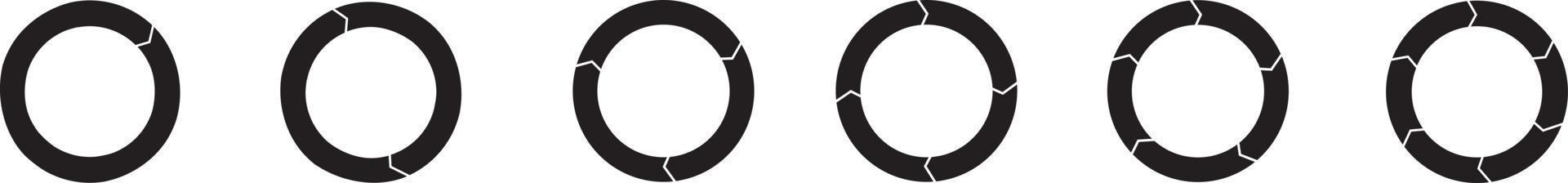 jeu d'icônes de flèches de cercle. signe de rechargement rond, icône de répétition, symbole de flèche de rotation vecteur