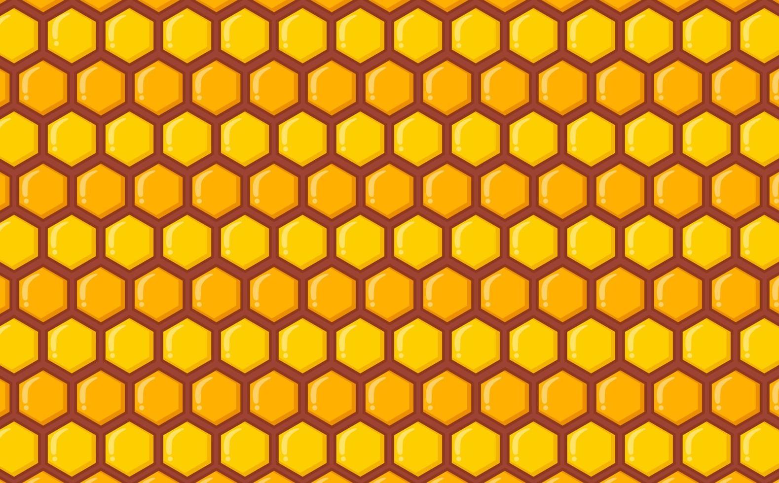 joli fond hexagonal d'abeille jaune vecteur