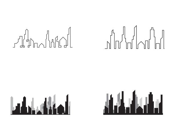 Silhouette de la ville moderne. illustration vectorielle au design plat vecteur