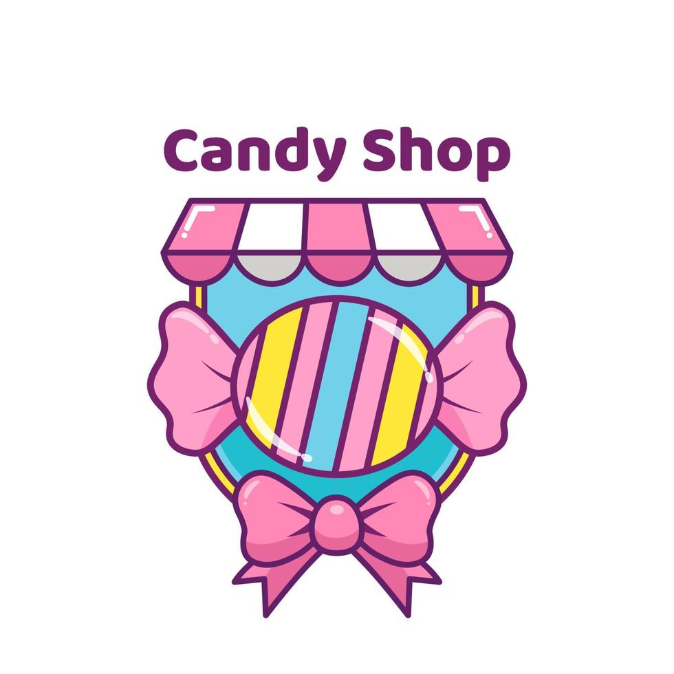 logo de concept de magasin de bonbons coloré vecteur