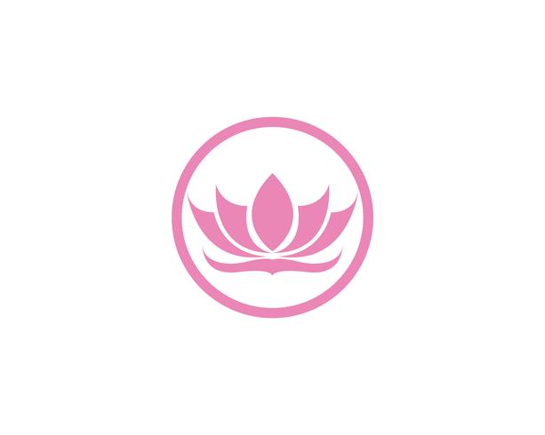 Logo de fleur de Lotus et modèle de vecteur de symboles