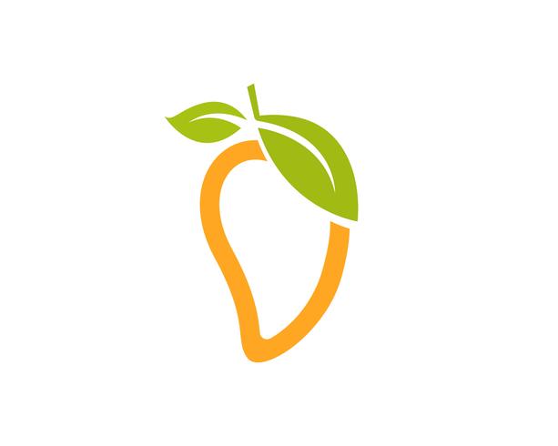 Mangue à plat style mangue logo image de mangue icône image vectorielle vecteur