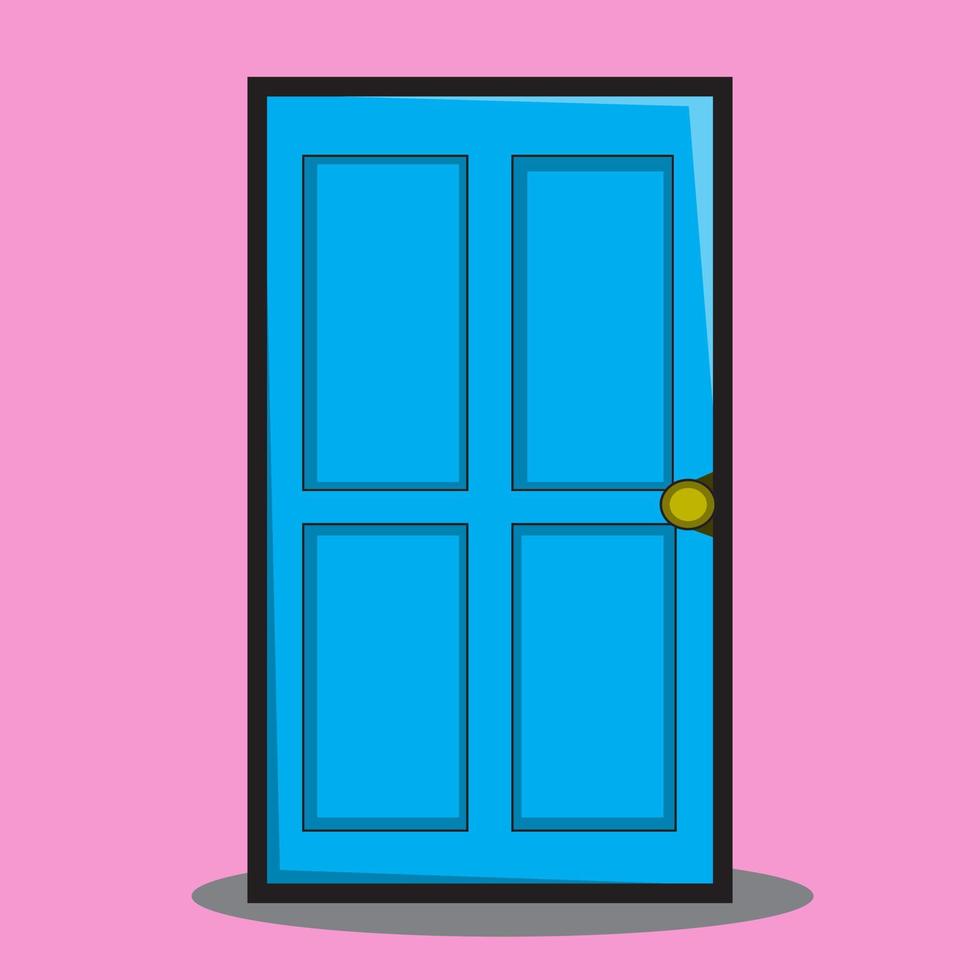 illustration vectorielle d'une porte bleue fermée vecteur