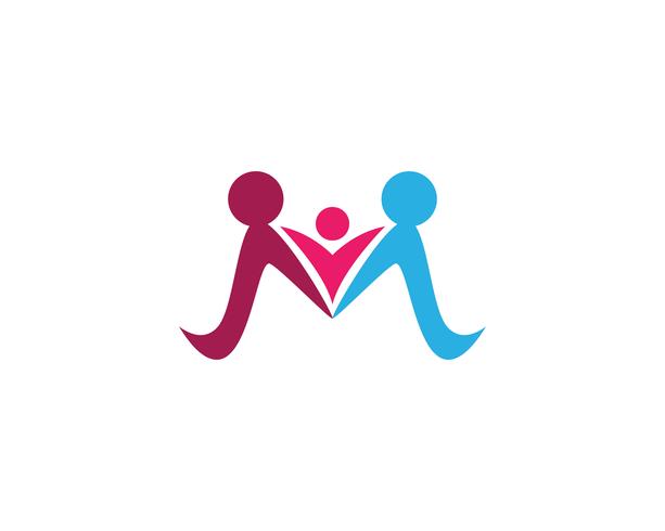 Adoption et soins communautaires Logo template vecteur