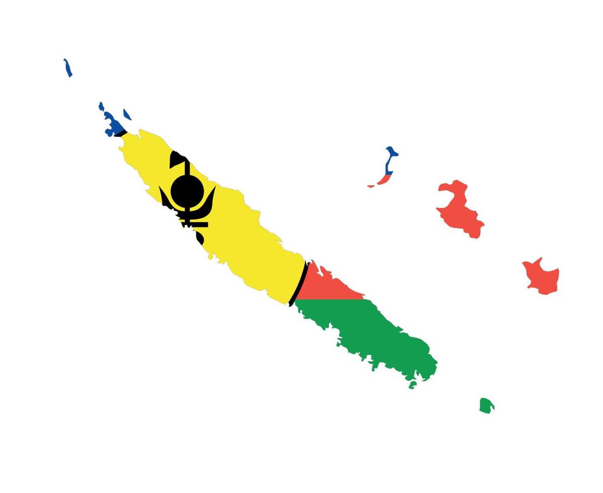 nouvelle calédonie drapeau national océanie emblème carte icône illustration vectorielle élément de conception abstraite vecteur