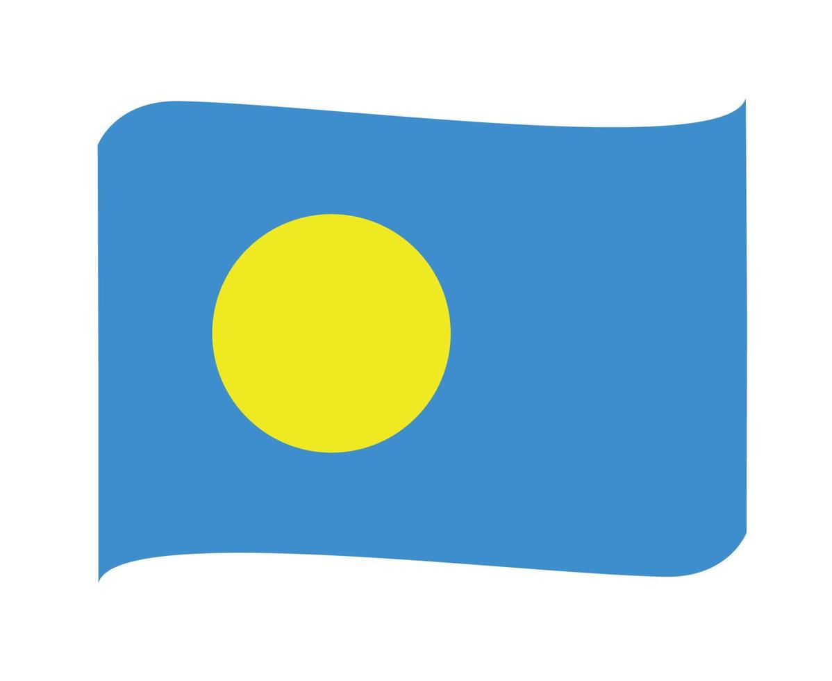 palau drapeau national océanie emblème ruban icône illustration vectorielle élément de conception abstraite vecteur