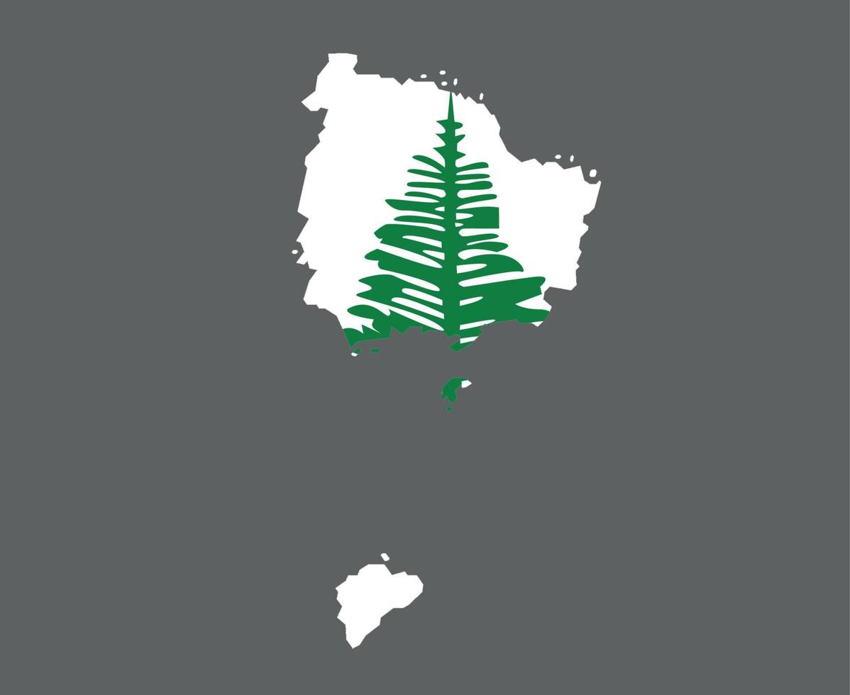 drapeau de l'île norfolk emblème national de l'océanie carte icône illustration vectorielle élément de conception abstraite vecteur