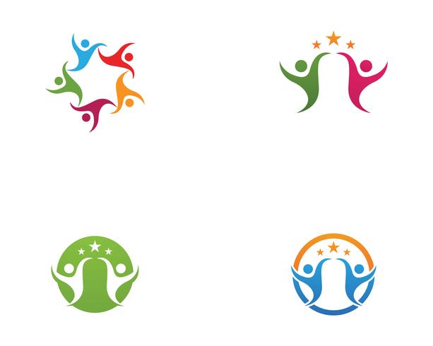 Adoption et soins communautaires Logo template vecteur