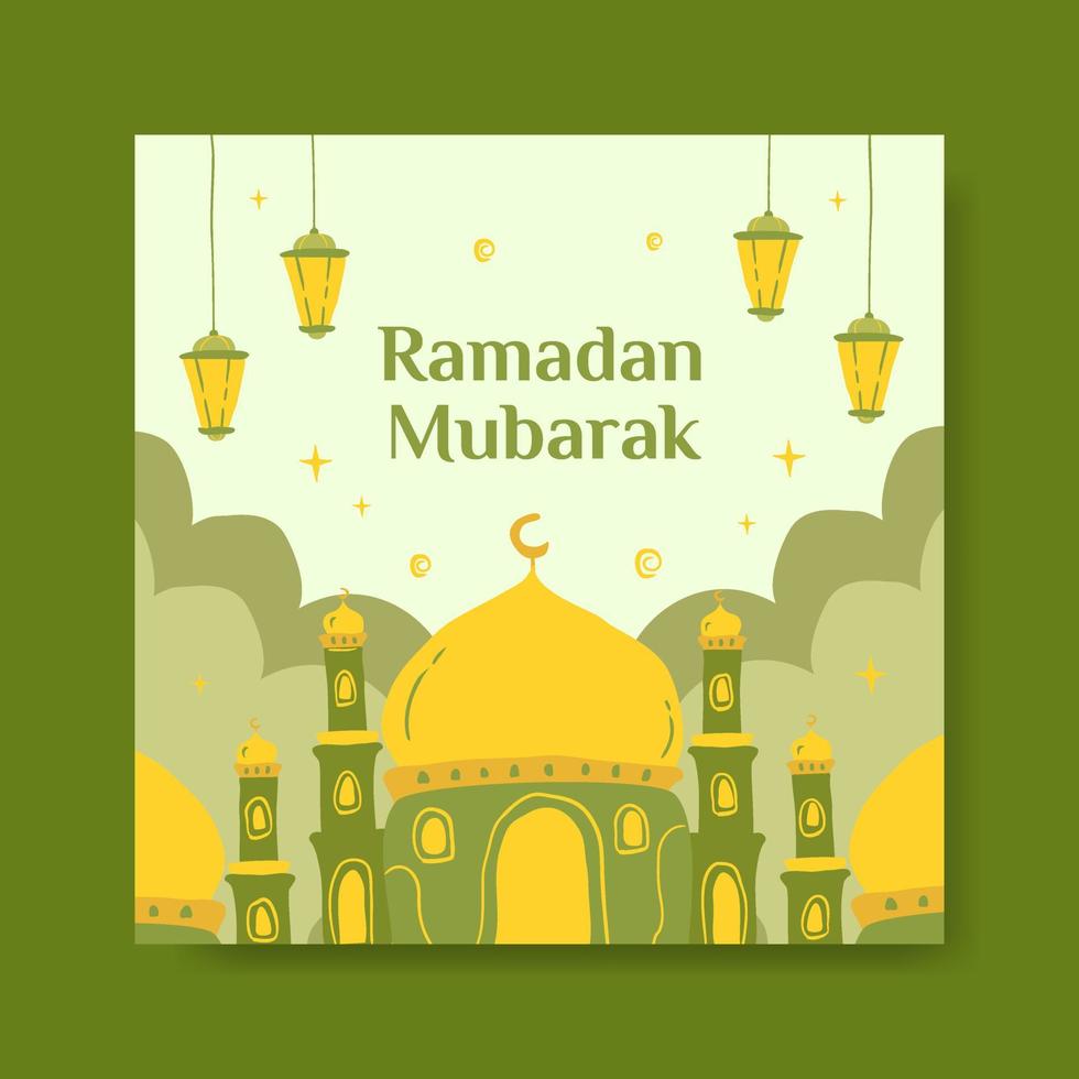 modèle de bannière de médias sociaux ramadan moubarak. graphique vectoriel d'illustration plate.