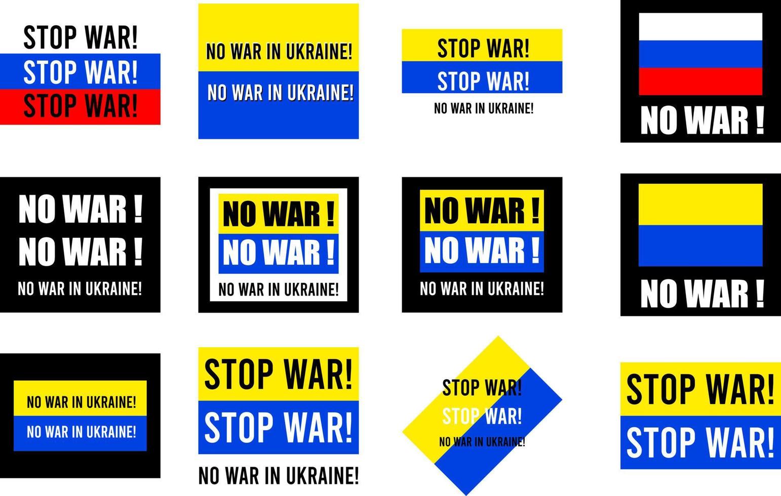 pas de guerre en ukraine. le drapeau de l'ukraine et l'inscription - pas de guerre en ukraine. illustration conceptuelle du conflit entre la russie et l'ukraine vecteur