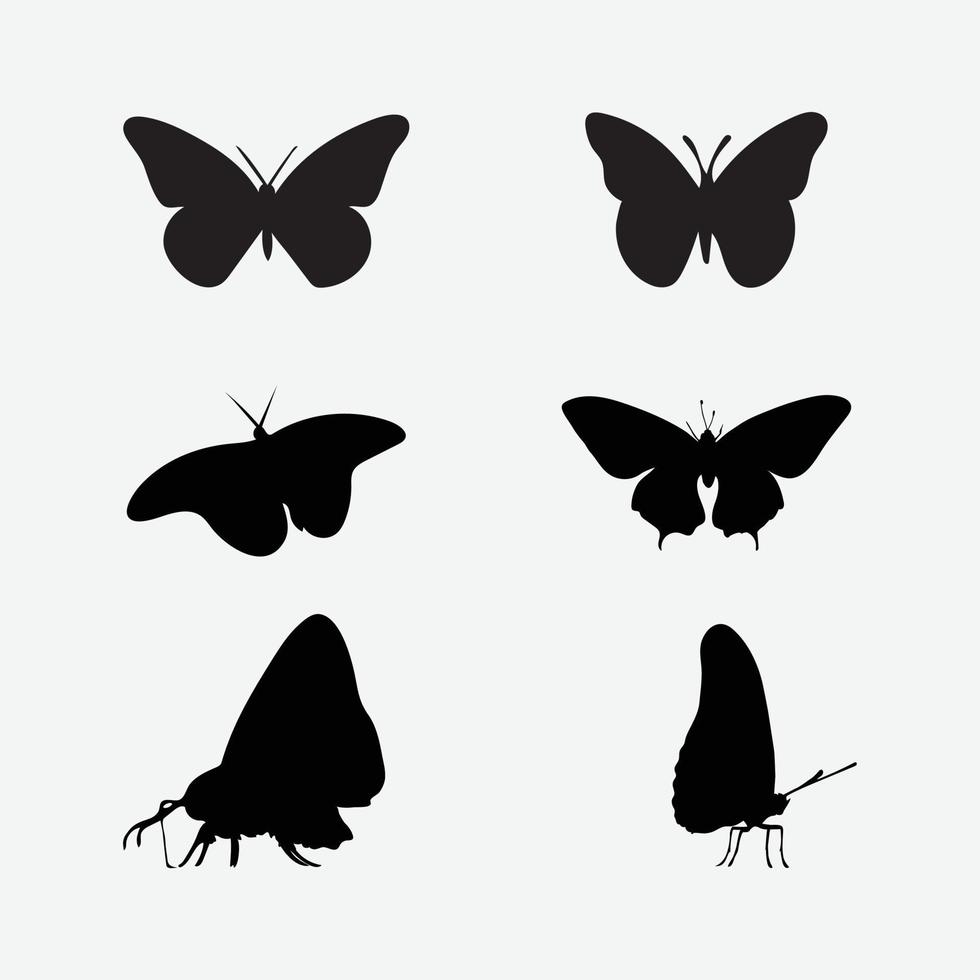 paquet de silhouette vecteur papillon