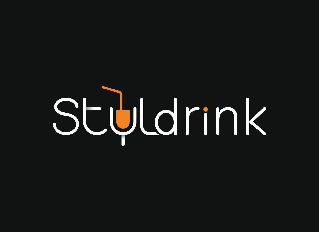 styledrink créatif icône et logo uniques, icône de téléchargement gratuit, logo moderne simple d'entreprise ou d'entreprise. icône de vecteur de stock.