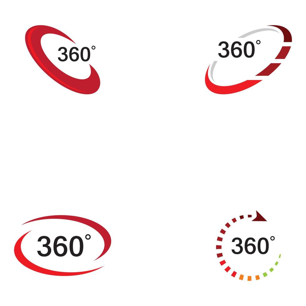 Modèle de conception d'icônes vectorielles liées à la vue à 360 degrés vecteur