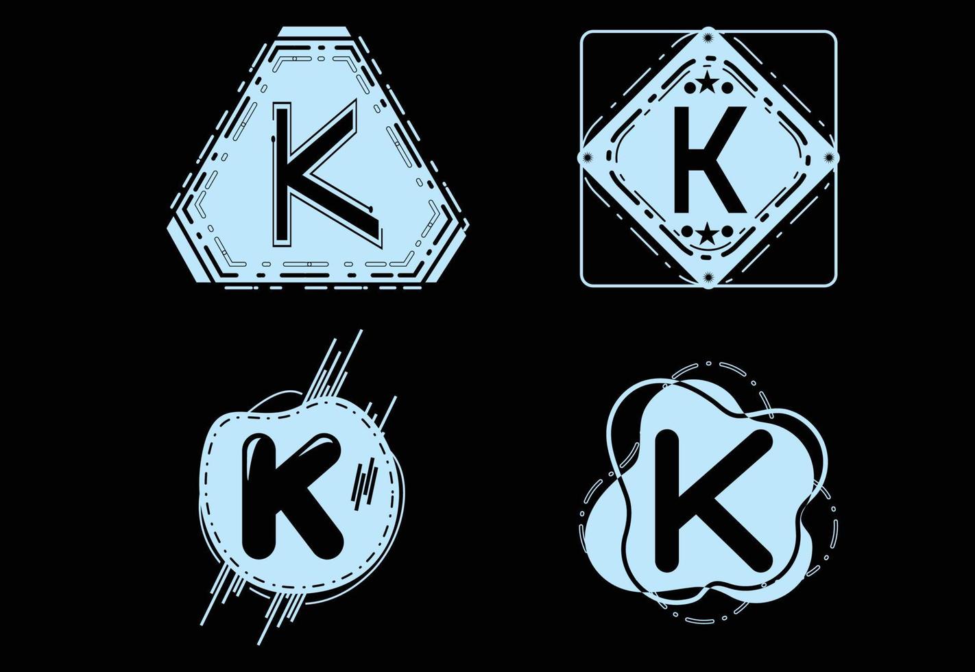 modèle créatif de conception de logo et d'icône de lettre k vecteur