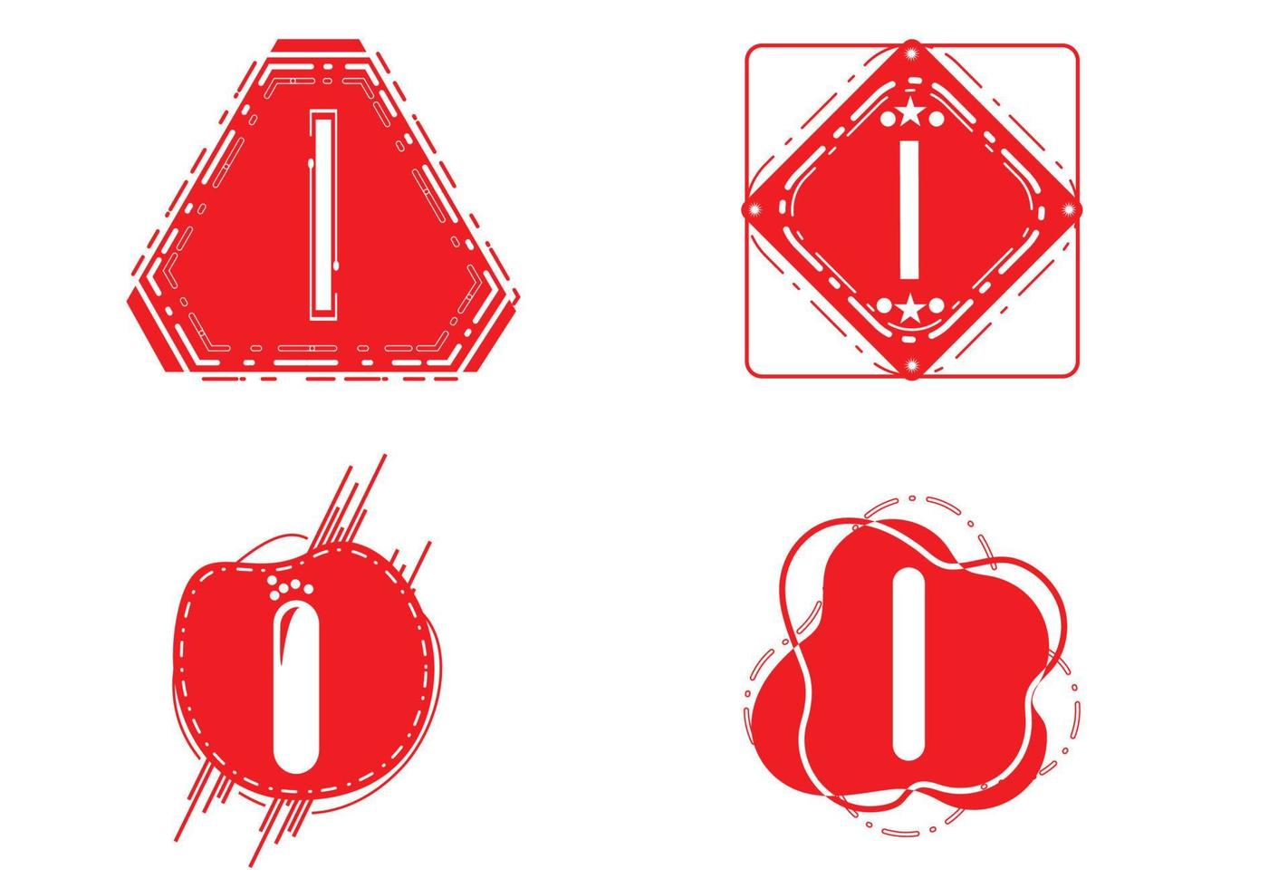modèle de conception de logo et d'icône de lettre créative i vecteur