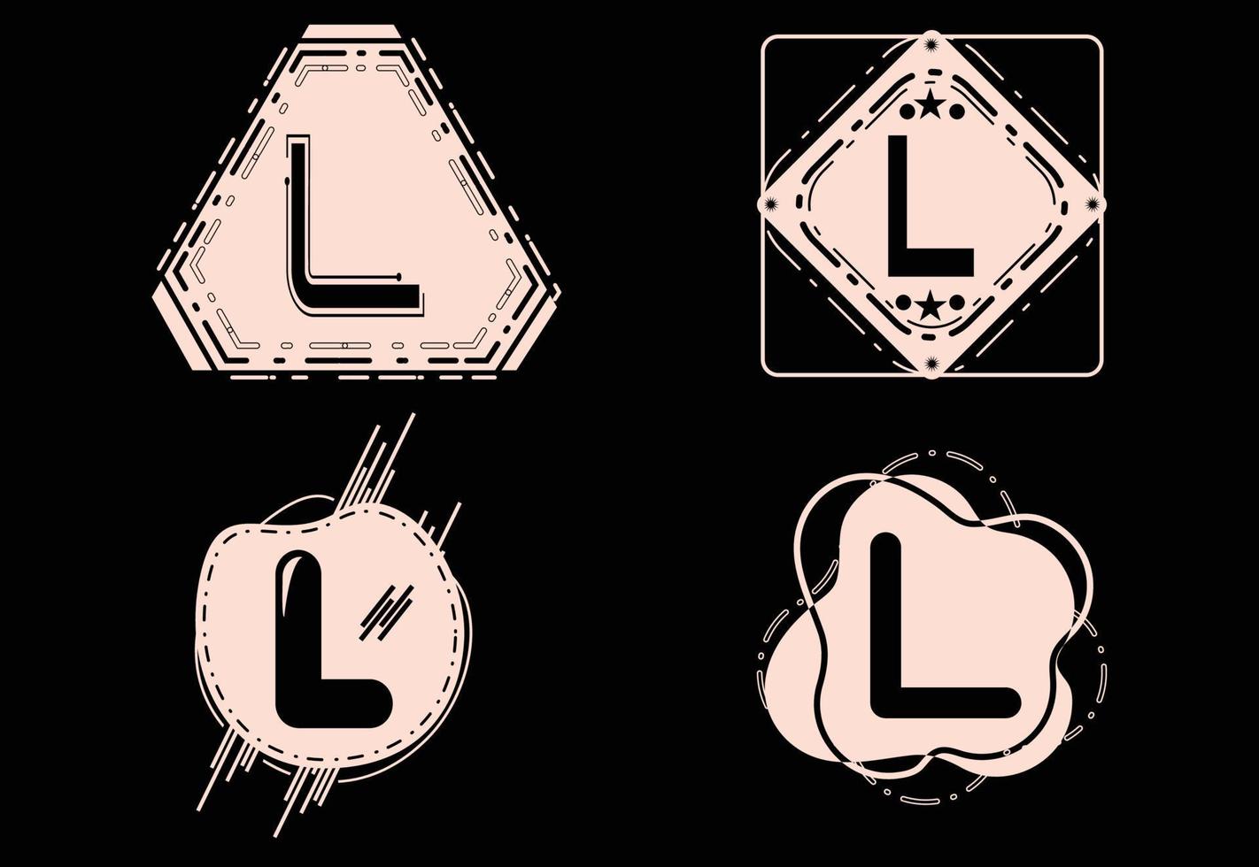 modèle de conception de logo et d'icône de lettre créative l vecteur