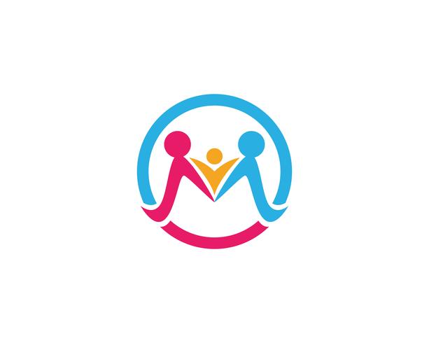 Adoption et soins communautaires Logo template vecteur