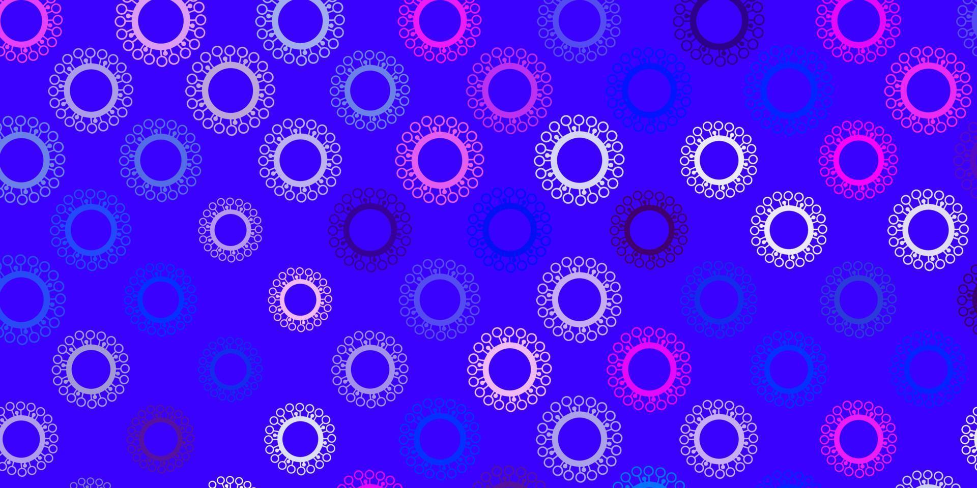 texture de vecteur rose foncé, bleu avec symboles de la maladie.