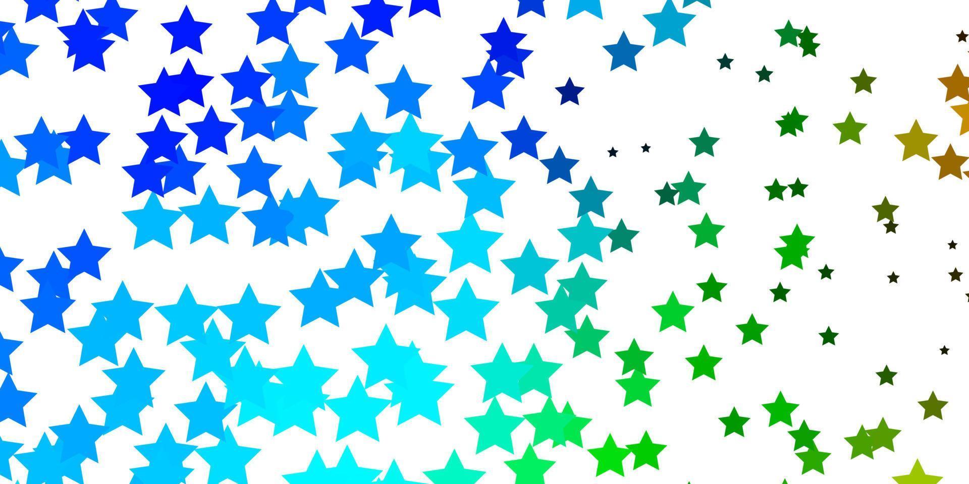 texture de vecteur bleu clair, vert avec de belles étoiles.