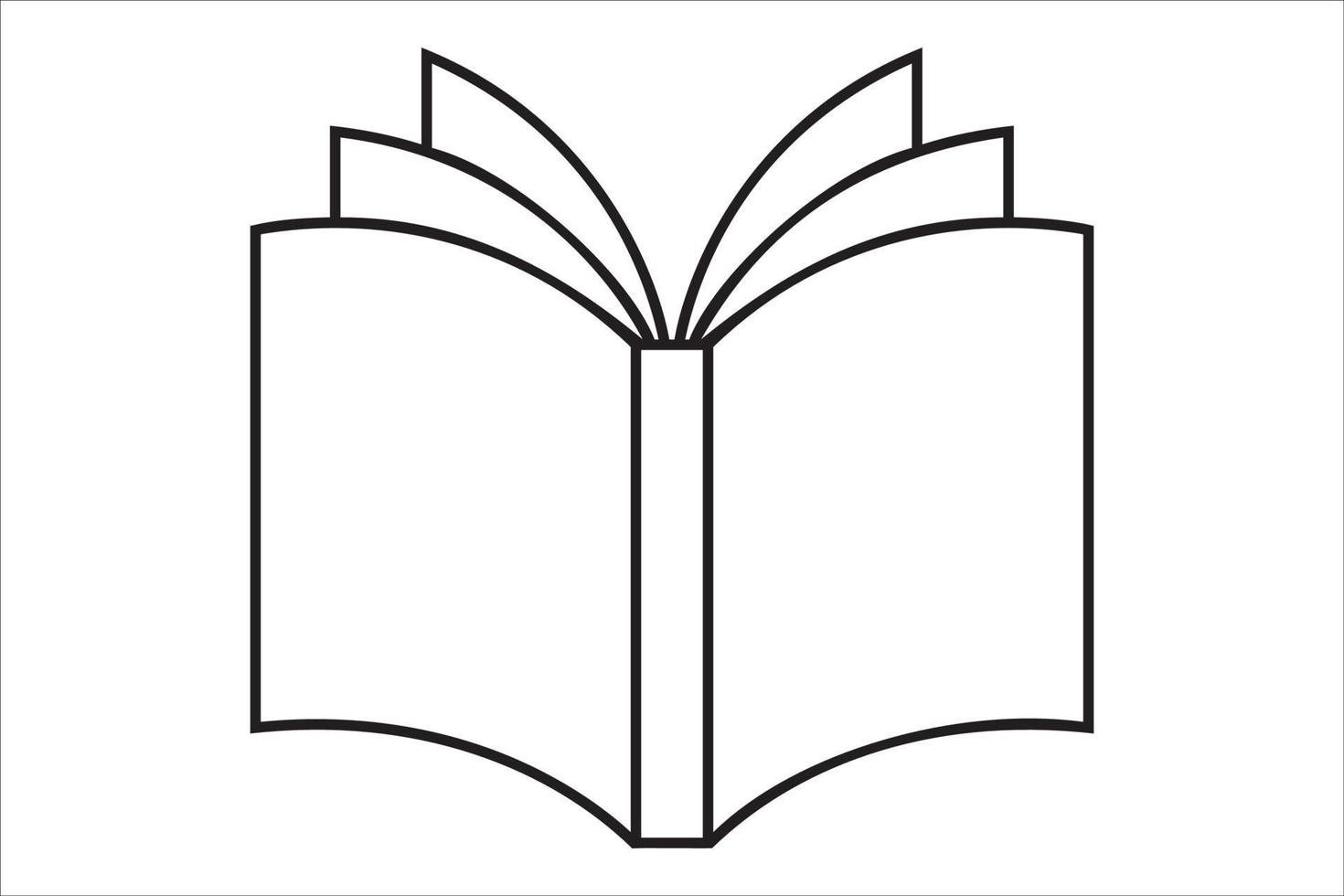 icône représentant un livre ouvert. icône de livre de vecteur avec une fine ligne noire. livre du verso. illustration de symbole de contour isolée sur fond blanc.