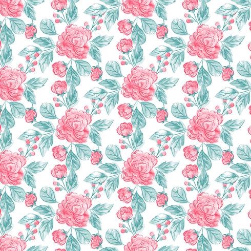 Aquarelle Floral Seamless Pattern vecteur