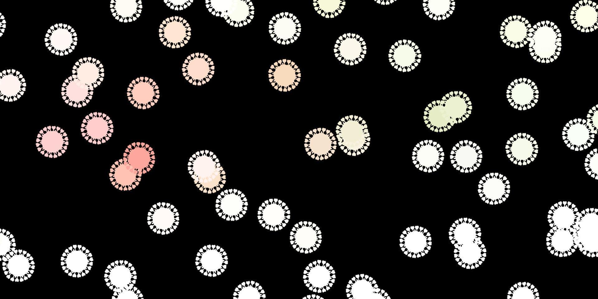 modèle vectoriel rose foncé, vert avec des éléments de coronavirus.
