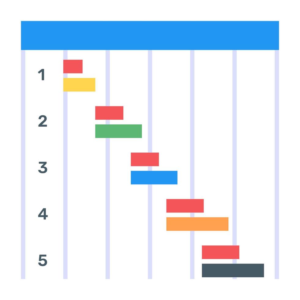 une icône de graphique de gantt parfait au design plat vecteur