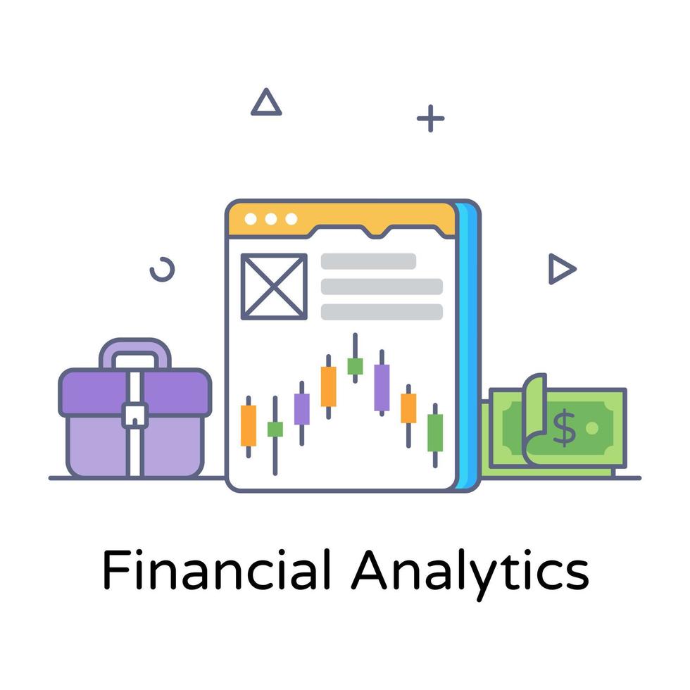 icône de concept de contour plat d'analyse financière, conception modifiable vecteur