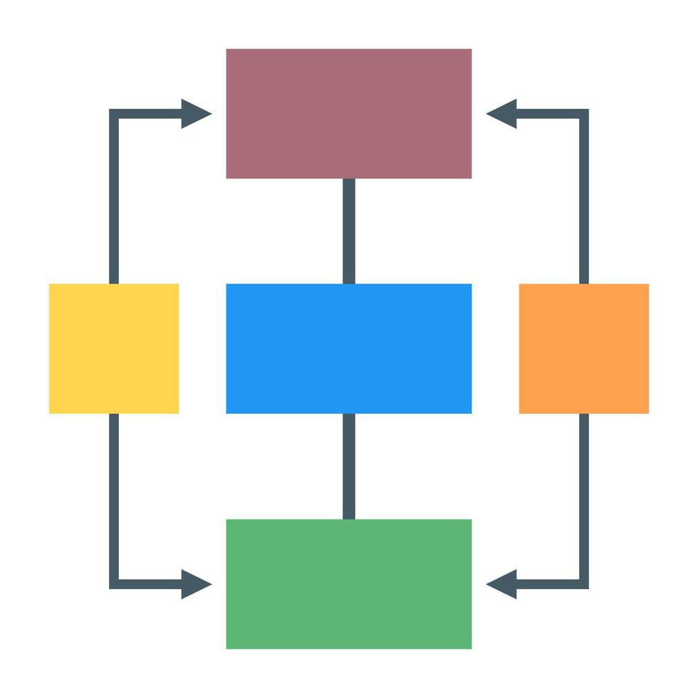 une icône moderne d'infographie d'organigramme au design plat vecteur