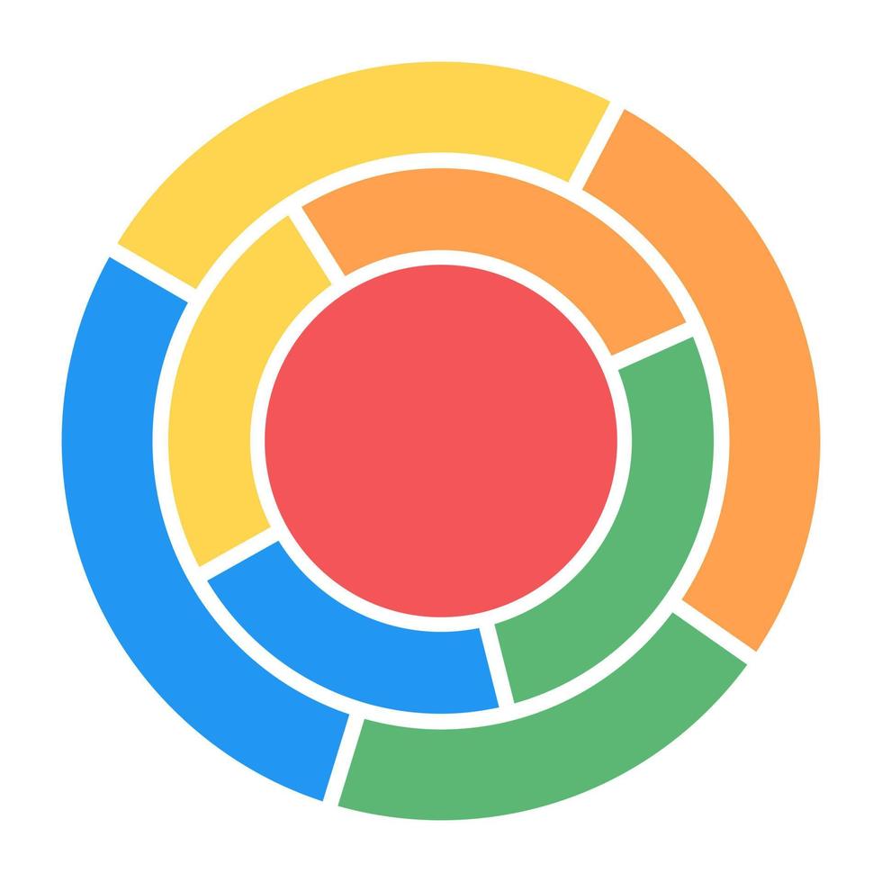 icône graphique sunburst, conception modifiable à plat vecteur