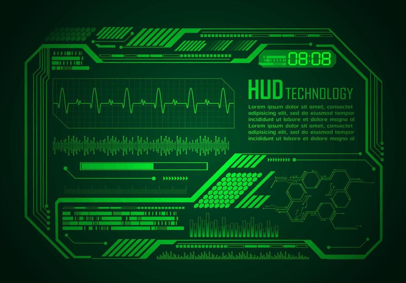 arrière-plan du concept de technologie future du circuit cyber hud vecteur