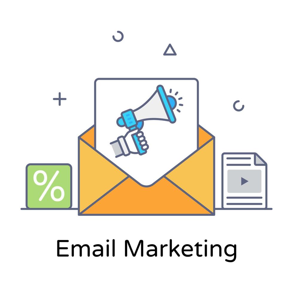 conception vectorielle de marketing par e-mail, promotion par e-mail vecteur