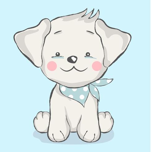 style de dessin animé mignon bébé chien vecteur