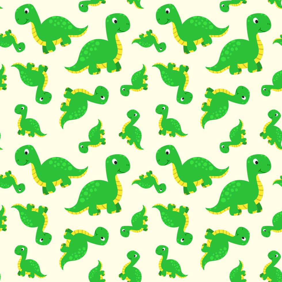 modèle sans couture avec des dinosaures drôles de dessin animé. joli imprimé pour vêtements d'enfants, textile, décor de chambre de bébé. fond de bébé pour tissu, carte postale, papier d'emballage, produits cadeaux, papier peint vecteur