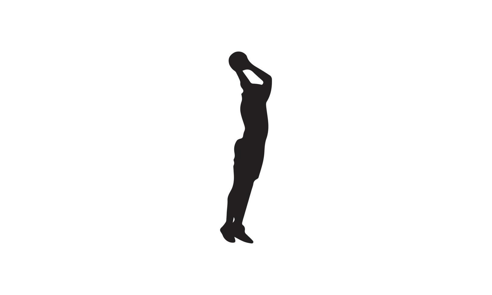 illustration vectorielle de joueur de basket-ball noir et blanc vecteur