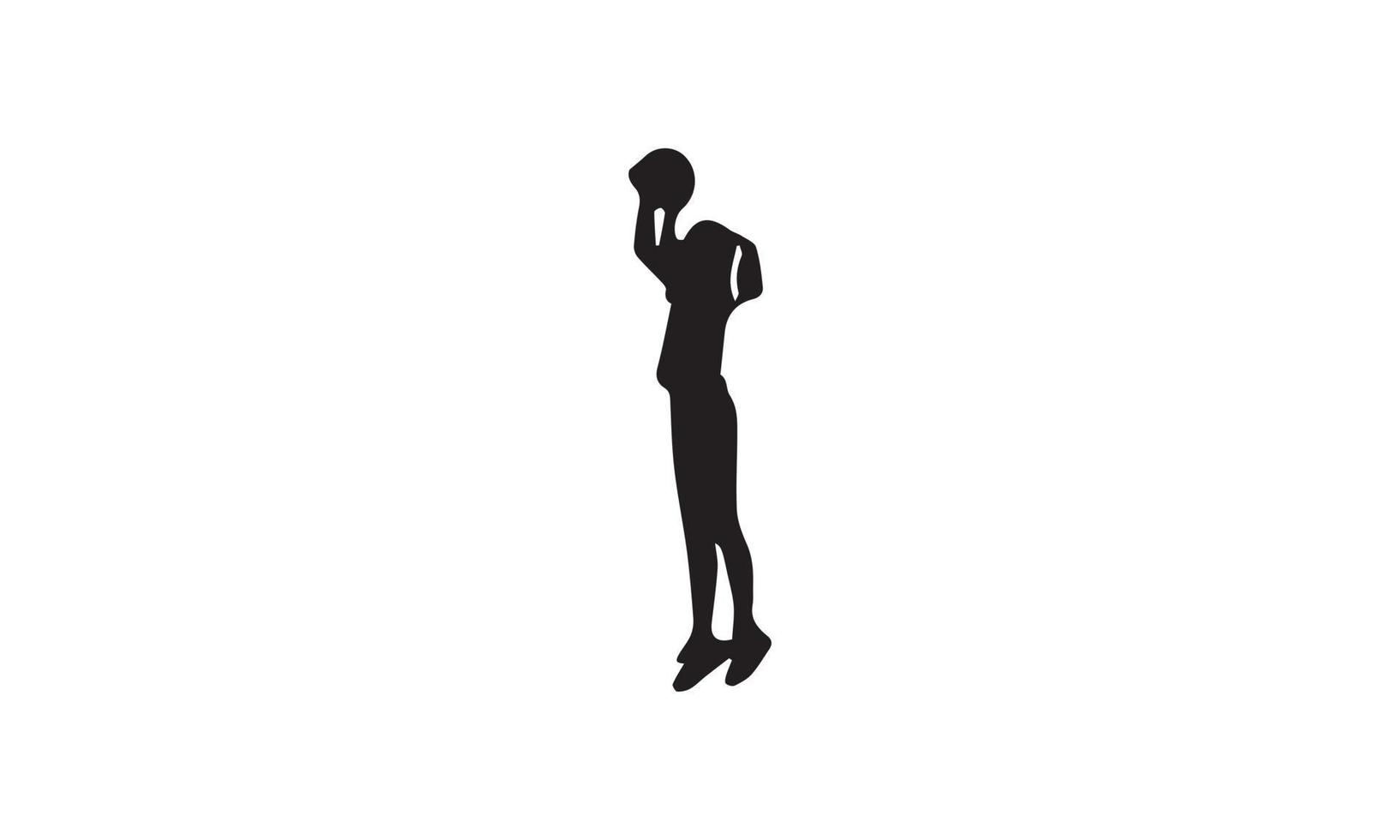 illustration vectorielle de joueur de basket-ball noir et blanc vecteur