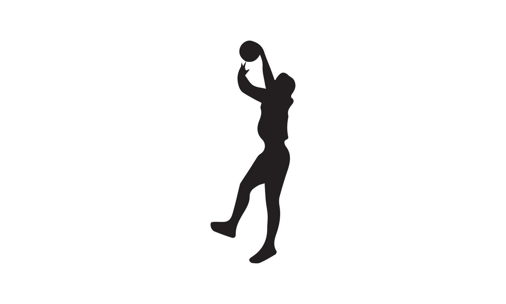 illustration vectorielle de joueur de basket-ball noir et blanc vecteur